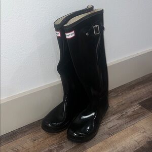 Hunter Glossy Black Rain Boots